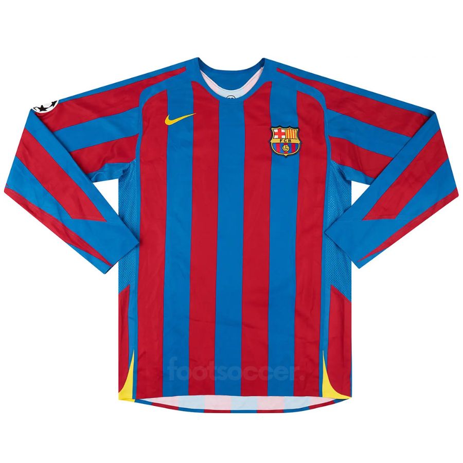 Maillot Barca Domicile 2005-2006 Manches Longues