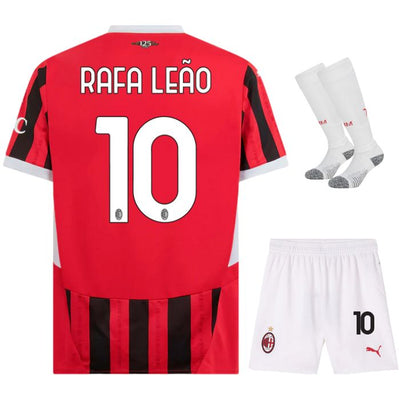 Maillot Kit Enfant Milan AC Domicile 2024 2025 Rafa LeÃ£o Blanc