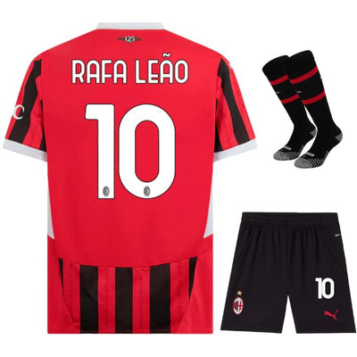 Maillot Kit Enfant Milan AC Domicile 2024 2025 Rafa LeÃ£o Noir