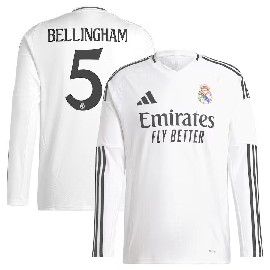 Maillot Real Madrid 2024 2025 Bellingham Manches Longues